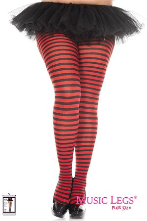Music Legs Plus Size Striped Tights