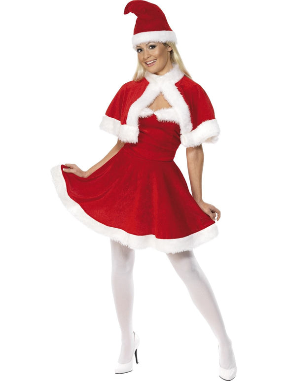 Smiffys Miss Santa Costume with cape