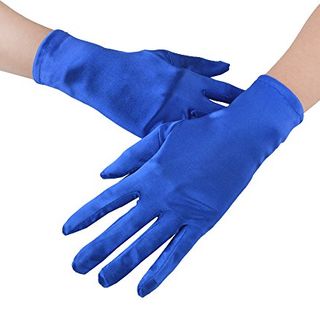 Party Point Accessories Blue Satin Gloves