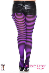 Music Legs Plus Size Striped Tights