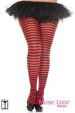 Music Legs Plus Size Striped Tights