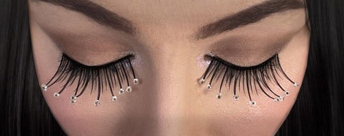 Carnival Eyelashes Black W/Water Drops