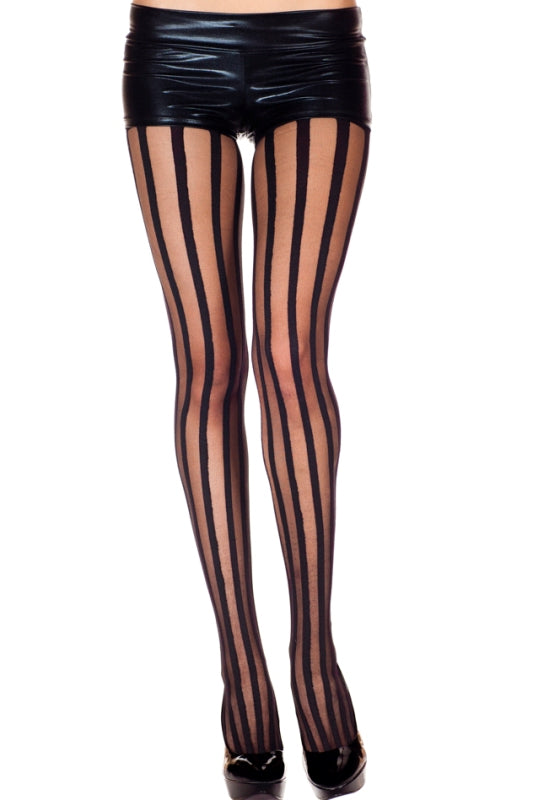 Music Legs Vertical Striped Pantyhose