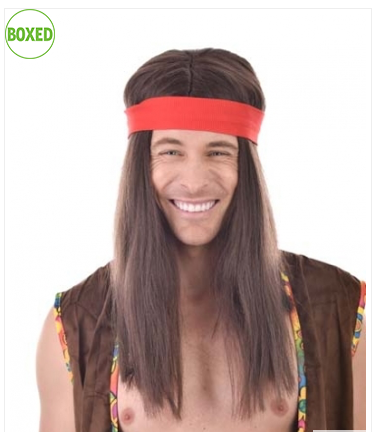 Tomfoolery Men's Brown Hippie Wig