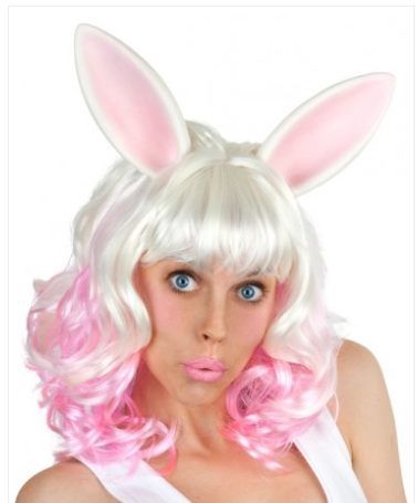 Tomfoolery Miss Bunny Pink/ White With Ears