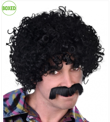 Tomfoolery Disco Black Afro with Mo