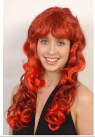 Interalia Long Red Curly Wig with Fringe