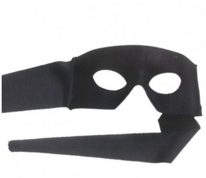 Tomfoolery Black Pimpernel with Ties Eye Mask