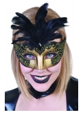 Tomfoolery Gabrielle Eye Mask with Feathers