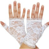 Tomfoolery Short Fingerless Lace Gloves