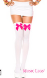 4742 - Music Legs Thigh High's with Bows