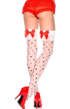 4157 - Music Legs Poker Suit Thigh Highs