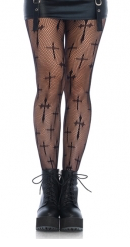 Leg Avenue Cross Net Tights Plus Size