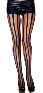 Music Legs Striped Tights Nude & Black