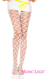 Music Legs Sheer Wave Design Pantyhose