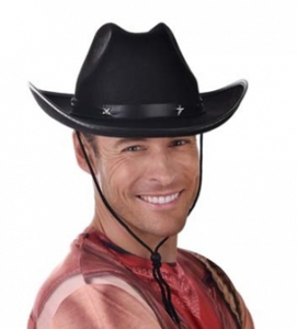 Tomfoolery Black Cowboy Hat with Star on Band