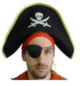 Tomfoolery Pirate Hat with Gold Trim