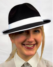 Interalia Black Gangster Hat with White Band