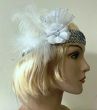 Interalia 1920's Flapper Headbands White & Silver Assorted