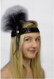 Interalia 20's Flapper Headbands Black/Gold/Silver Assorted