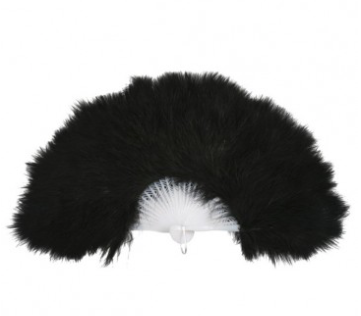 Tomfoolery Black Feather Fan