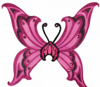 Tomfoolery Glitter Hot Pink/Black Wings