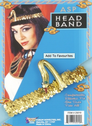 Tomfoolery Gold Egyptian Snake Headband
