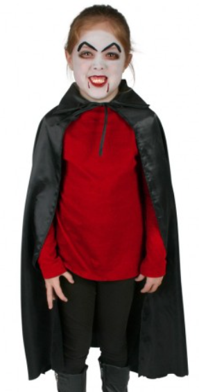 Tomfoolery Child's Satin Black Cape