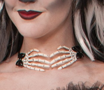 Tomfoolery Skeleton Hand Choker