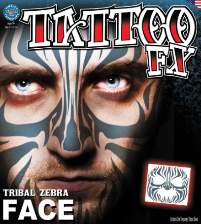 Carnival Tribal Zebra Tattoo FX