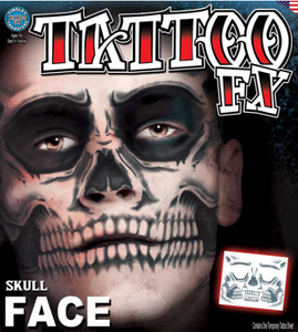 Carnival Skull Face Tattoo FX