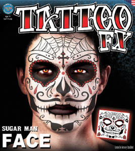 Carnival Sugar Man Face Tattoo FX
