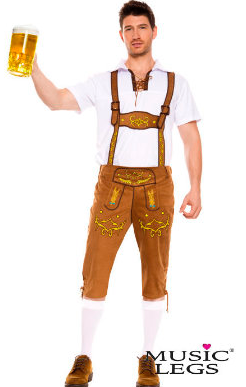 Music Legs Adult's Bavarian Lederhosen