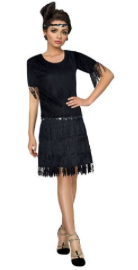 Interalia Black Roaring 20's Flapper Dress
