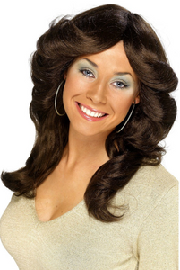 Smiffys 70's Flick Wig - Brown