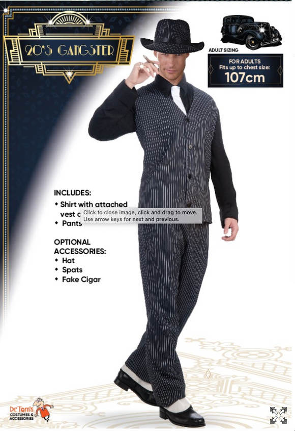 Tomfoolery 20's Gangster Boss Costume