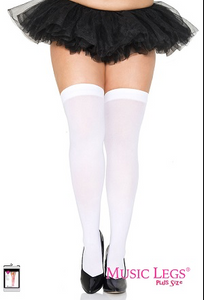 Music Legs 4745Q Opaque Thigh Hi Plus Size