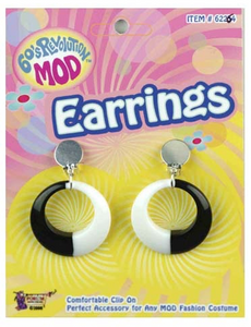 Tomfoolery 60's Revolution Mod Clip on Earrings