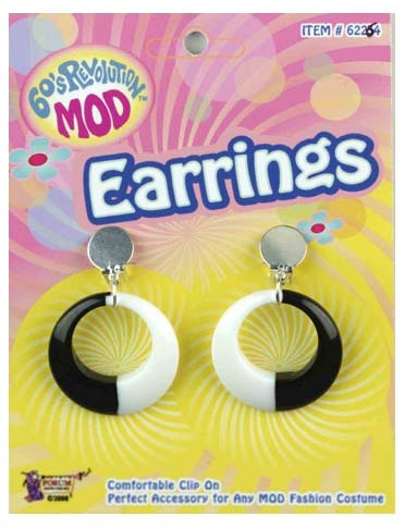 Tomfoolery 60's Revolution Mod Clip on Earrings