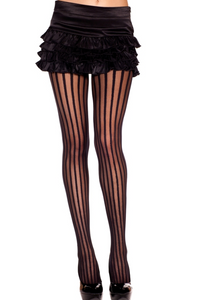 Music Legs Pin Striped Sheer Pantyhose