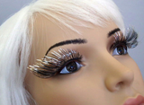 Carnival Eyelashes Sliver and Black Long Tinsel