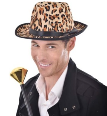 Tomfoolery Gangster Hat Leopard Skin