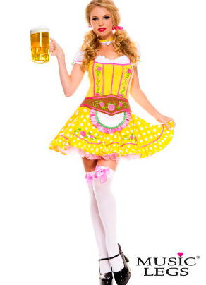 Music Legs Costume Bright Dirndi Beer Babe