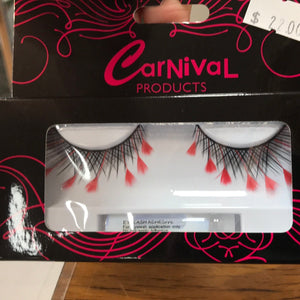 Carnival Red Feather Tipped Lashes