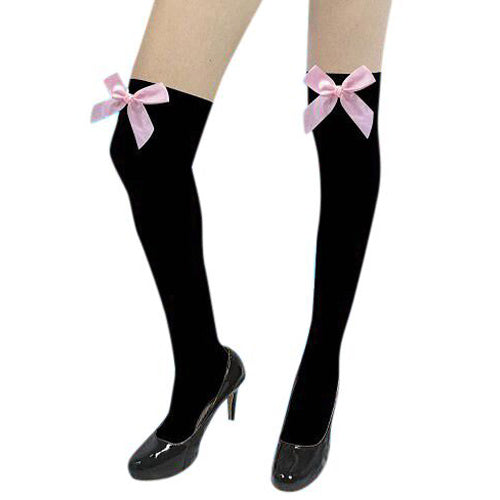 Carnival Black Tight Hi with Pink Bow