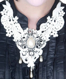 Tomfoolery Lace and Pearl Necklace