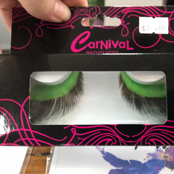 Carnival Green & Black Lashes