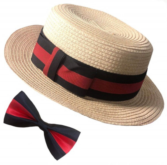 Sweidas Boater Hat and Bowtie