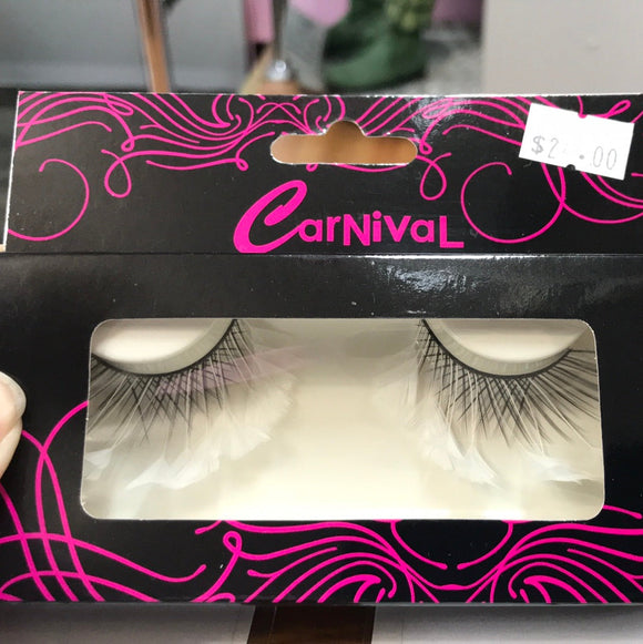 Carnival White Feather Lashes