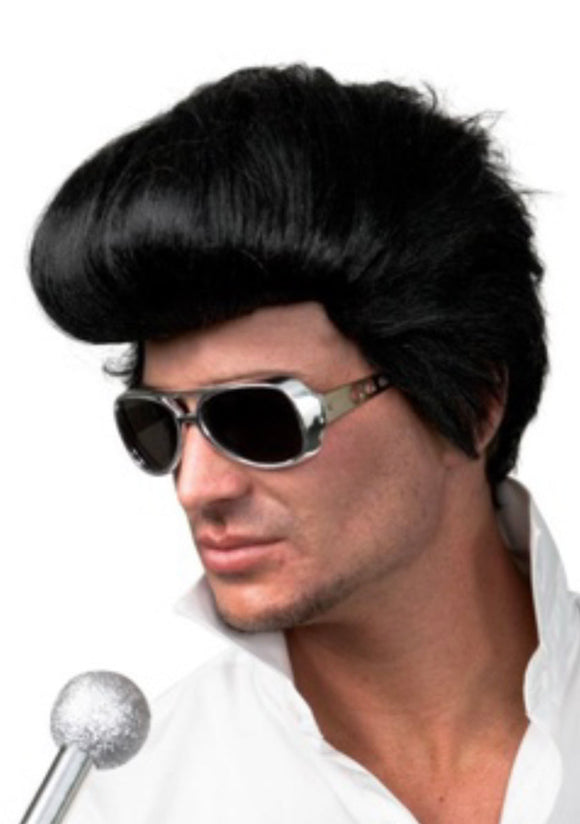 Tomfoolery Black Elvis Rocker Wig
